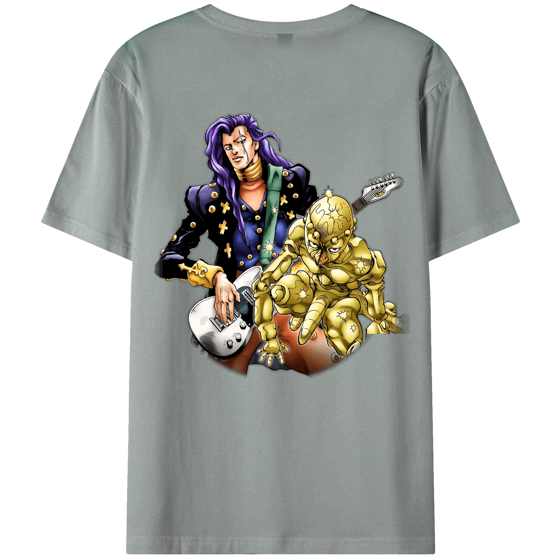 （画像用） ジョジョの奇妙な冒険 おといし あきら JoJo's Bizarre Adventure Akira Otoishi 綿100％ メンズ半袖Tシャツ（バックプリント） 通気性